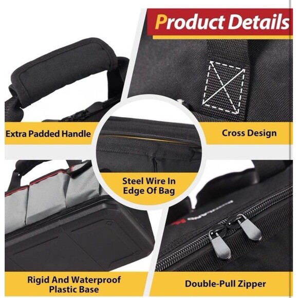 IRONLAND Tool Bag Organizer 16.5 Inch for men, Waterproof Heavy Duty ToolBag - Picture 4 of 7